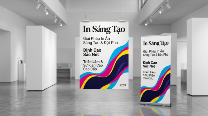 Minh họa poster và standee in bốn màu CMYK